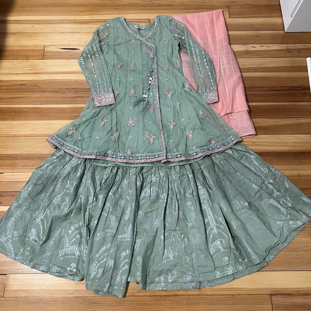 Maria B — Green Gharara Suit
